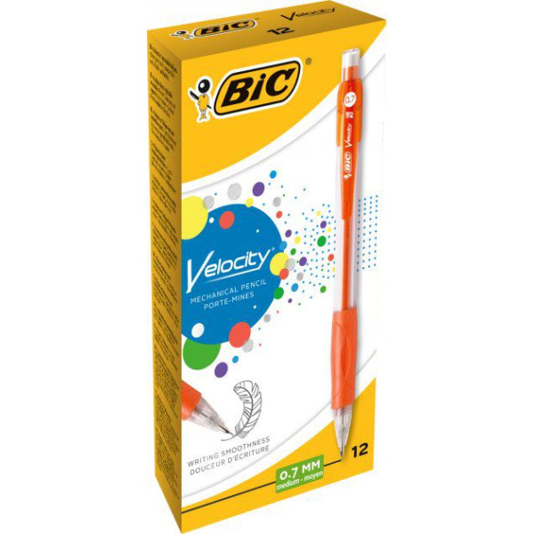 ΜΟΛΥΒΙ ΜΗΧΑΝΙΚΟ BIC VELOCITY 0.7mm ΜΠΛΕ-ΚΟΚΚΙΝΟ-ΚΙΤΡΙΝΟ-ΜΩΒ