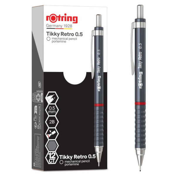 ΜΗΧΑΝΙΚΟ ΜΟΛΥΒΙ RETRO 0.5  GREY ROTRING