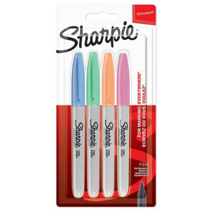 SHARPIE ΜΑΡΚΑΔΌΡΟΙ ΖΩΓΡΑΦΙΚΉΣ FINE PASTEL COLOURS BLISTER 4 ΤΕΜ.