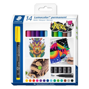 ΜΑΡΚΑΔΟΡΟΙ ΑΝΕΞΙΤΗΛΟΙ 14ΧΡΩΜΑΤΑ  Μ LUMOCOLOR STAEDTLER