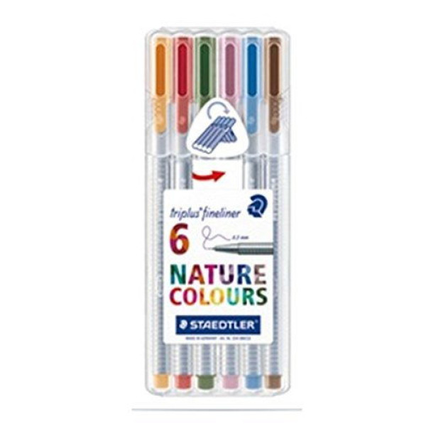 ΜΑΡΚΑΔΟΡΟΙ ΤΡΙΓΩΝΟΙ ΣΕΤ 6ΤΕΜ NATURE COLOR TRIPLUS FINELINER STAEDTLER 334 SB6CS2