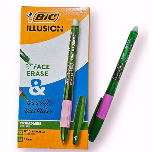ΣΤΥΛΟ BIC ΣΒΗΝΟΜΕΝΟ ΠΡΑΣΙΝΟ ILLUSION  0,7ΜΜ