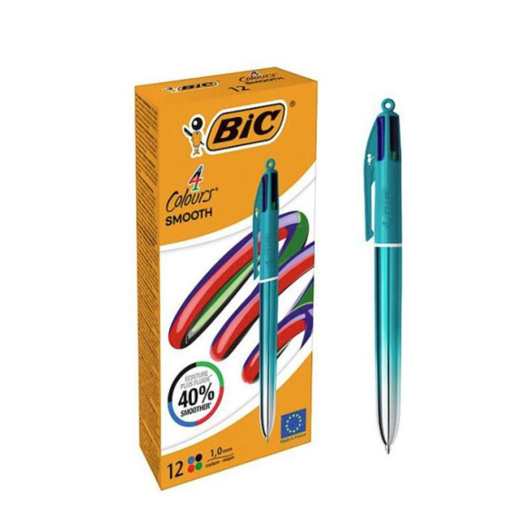 ΣΤΥΛΟ BIC 4 ΧΡΩΜΑΤΩΝ SMOOTH B12 ΤΥΡΚΟΥΑΖ 1.0MM