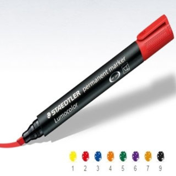 ΜΑΡΚΑΔΟΡΟΣ ΑΝΕΞΙΤΗΛΟΣ ΠΛΑΚΕ LUMOCOLOR STAEDTLER Red 350-2