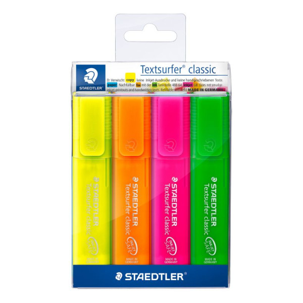ΜΑΡΚΑΔΟΡΟΙ ΥΠΟΓΡΑΜΜΙΣΗΣ ΣΕΤ 4ΤΕΜ TEXTSURFER STAEDTLER 364PWP4