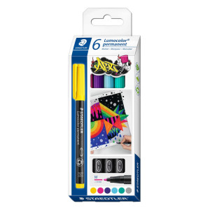ΣΕΤ ΜΑΡΚΑΔΟΡΟΙ Μ ΑΝΕΞΙΤΗΛΟΙ LUMOCOLOR STAEDTLER 6 ΧΡΩΜΑΤΑ