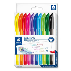 ΣΕΤ ΣΤΥΛΟ BALLPOINT PEN BALL 4320 M ΔΙΑΦΟΡΑ ΧΡΩΜΑΤΑ 10ΤΕΜ