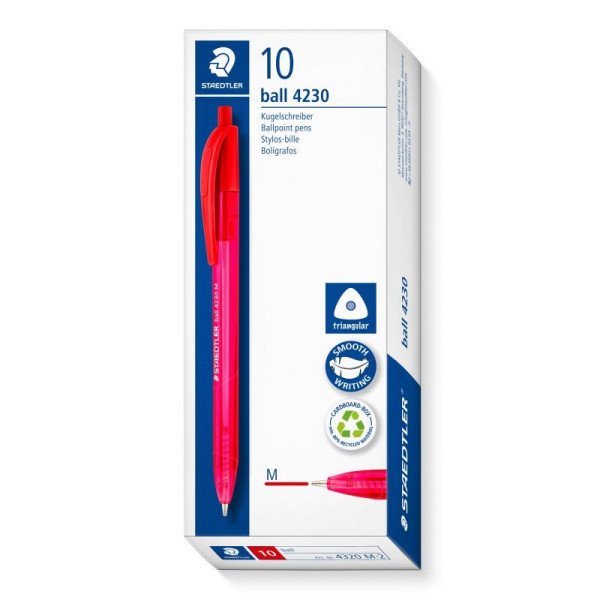 ΣΤΥΛΟ ΚΟΥΜΠΙ BALLPOINT PEN BALL 4230 M Red 10ΤΕΜ