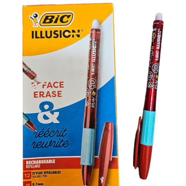 ΣΤΥΛΟ ΣΒΗΝΟΜΕΝΟ BIC ILLUSION 0,7mm ΚΟΚΚΙΝΟ