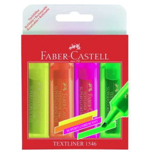 ΜΑΡΚΑΔΟΡΟΙ ΥΠΟΓΡΑΜΜΙΣΗΣ FABER CASTELL ΣΕΤ 254644 4ΤΕΜ FLUO