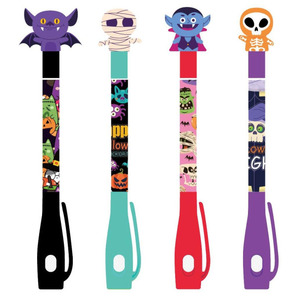 ΣΤΥΛΟ HALLOWEEN ΜΕ ΔΙΠΛΟ BALL POINT ΑΟΡΑΤΗΣ ΜΕΛΑΝΗΣ THE LITTLIES 4 ΣΧΕΔΙΑ
