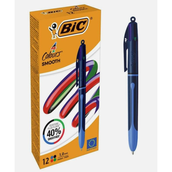 ΣΤΥΛΟ BIC SMOOTH B12 1.0mm 4 ΧΡΩΜΑΤΩΝ