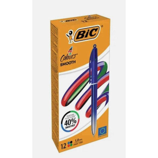 ΣΤΥΛΟ BIC SMOOTH B12 BLU 1.0mm 4 ΧΡΩΜΑΤΩΝ