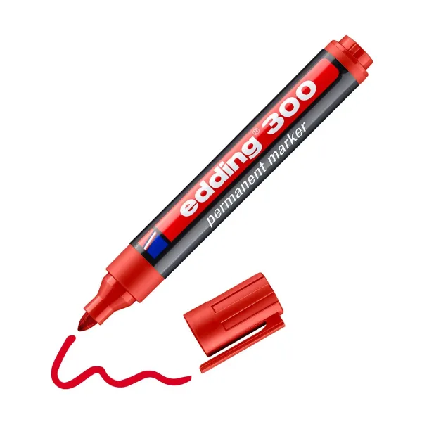 ΜΑΡΚΑΔΟΡΟΣ ΑΝΕΞΙΤΗΛΟΣ EDDING 300 1,5-3mm ΚΟΚΚΙΝΟΣ