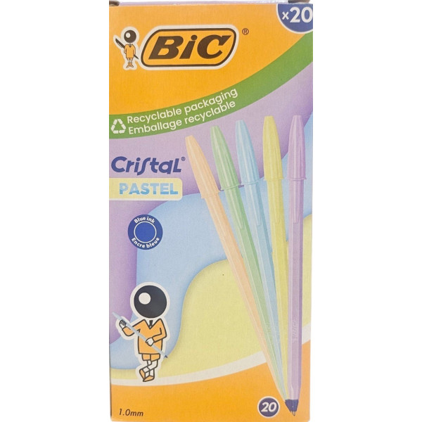 ΣΤΥΛΟ BIC CRISTAL PASTEL ΜΠΛΕ ΜΕΛΑΝΙ