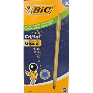 ΣΤΥΛΟ BIC CRISTAL GLACE ΧΡΥΣΟ MAT 1,0mm ΜΠΛΕ ΜΕΛΑΝΙ