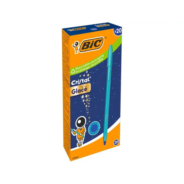 ΣΤΥΛΟ BIC CRISTAL GLACE ΜΠΛΕ 1,0mm ΜΠΛΕ ΜΕΛΑΝΙ