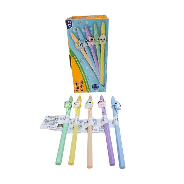 ΣΤΥΛΟ BIC CRISTAL PASTEL ΜΕ FIGURINE TOPPER ΜΠΛΕ ΜΕΛΑΝΙ