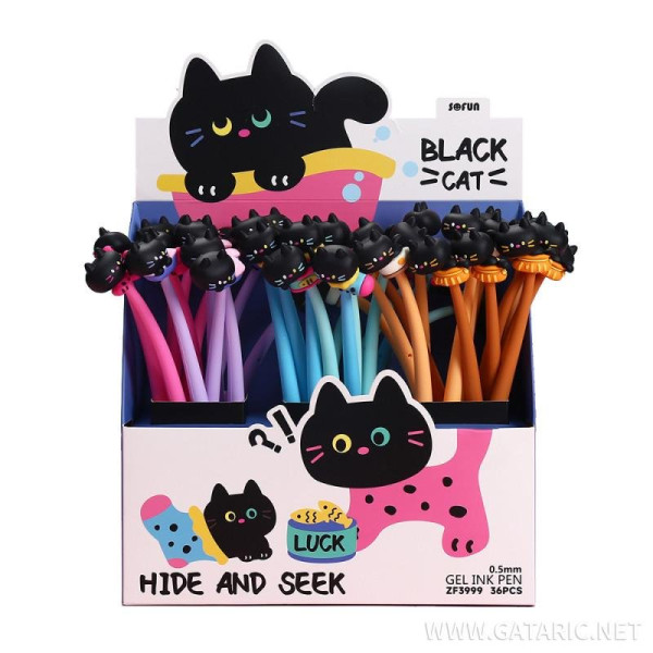ΣΤΥΛΟ GEL OIL ΓΑΤΑΚΙΑ ΜΑΥΡΑ ''FLEX BLACK CAT''