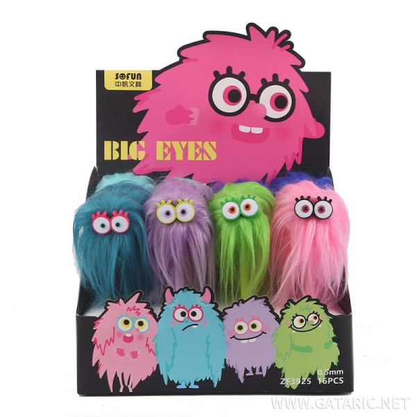 ΣΤΥΛΟ GEL OIL ΤΕΡΑΤΑΚΙΑ ΓΟΥΝΙΝΑ "BIG EYES-PEN POMPOM"