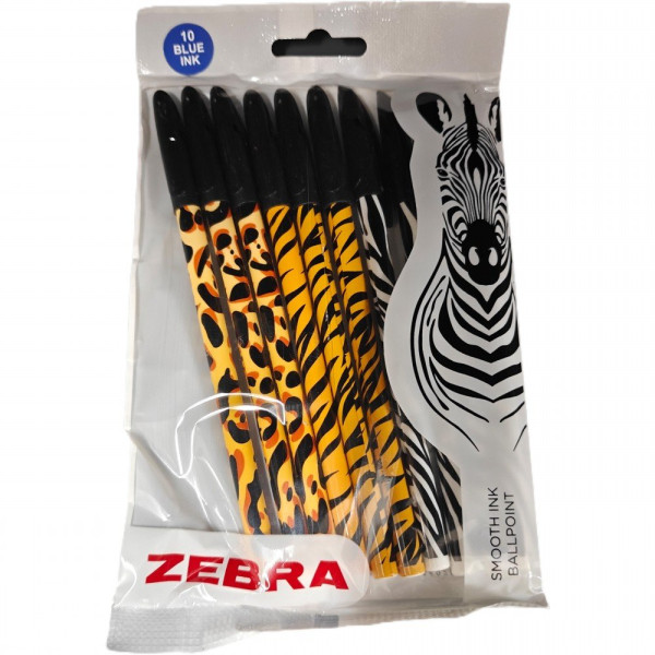 ΣΤΥΛΟ BALL DOODLER ANIMAL 1.0mm ZEBRA ΣΕΤ 10ΤΕΜ