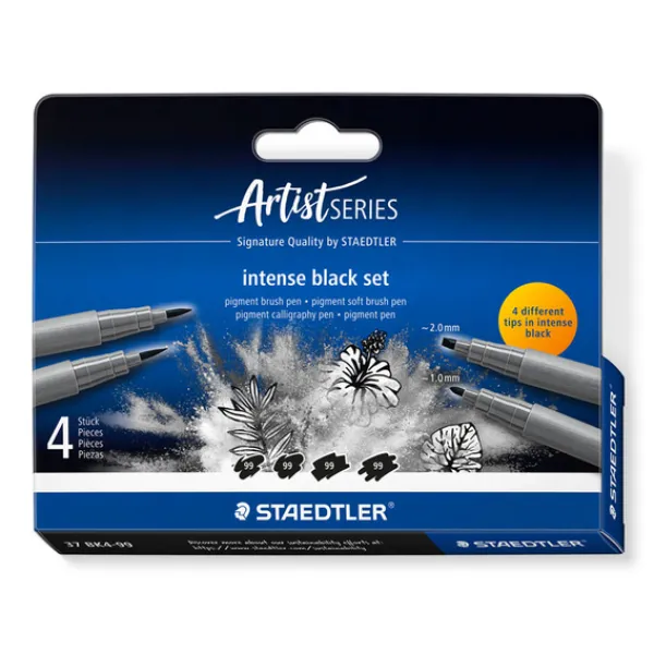 ΜΑΡΚΑΔΟΡΟΙ PIGMENT ARTS PENS, ΣΕΤ 4ΤΕΜ INTENSE BLACK STAEDTLER