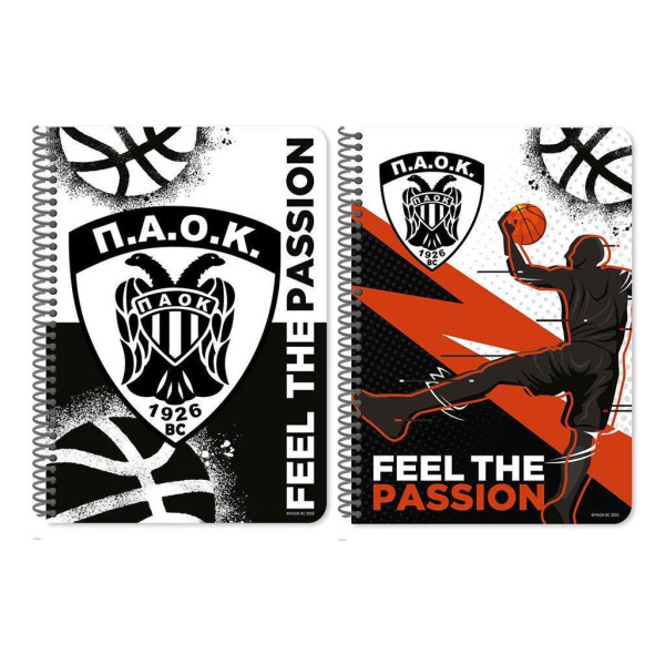 ΤΕΤΡΑΔΙΟ ΣΠΙΡΑΛ 17Χ25 2ΘΕΜ 60Φ ΠΑΟΚ 2ΣΧ