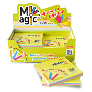 ΑΥΤΟΚΟΛΛΗΤΑ ΧΑΡΤΑΚΙΑ 76X76mm MAGIC NEON 4ΧΡΩΜΑΤΑ