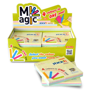 ΑΥΤΟΚΟΛΛΗΤΑ ΧΑΡΤΑΚΙΑ 76X76mm MAGIC PASTEL  4ΧΡΩΜΑΤΑ