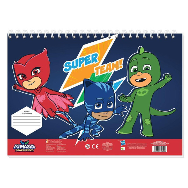 ΜΠΛΟΚ ΖΩΓΡΑΦ PJ MASKS 23X33, 40 ΦΥΛ, AΥΤΟΚΟΛ-ΣΤΕΝΣΙΛ-2 ΣΕΛ ΧΡΩΜ 2 ΣΧ