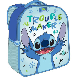 ΣΧΟΛΙΚΗ ΤΣΑΝΤΑ ΠΛΑΤΗΣ ΝΗΠΙΟΥ DISNEY STITCH TROUBLE MAKER MUST TEAM 3D EVA 1 ΘΗΚΗ