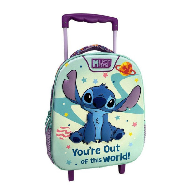 ΣΧΟΛΙΚΗ ΤΣΑΝΤΑ ΤΡΟΛΕΪ ΝΗΠΙΟΥ DISNEY LILO & STITCH YOU RE OUT OF THIS WORLD MUST TEAM 2 ΘΗΚΕΣ