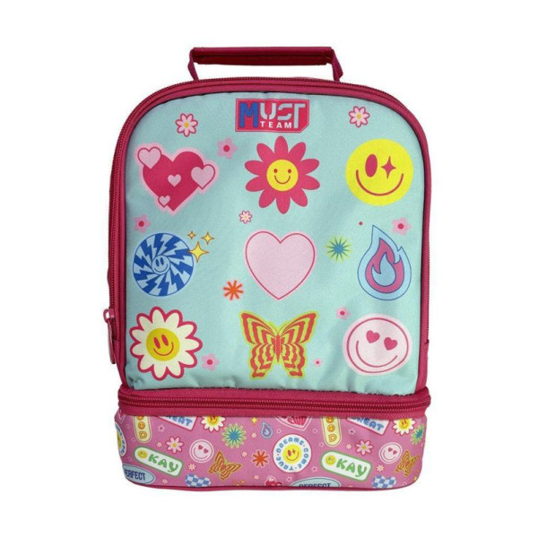 Τσαντάκι Φαγητού Ισοθερμικό Must Team Yummy Good Vibes 2 Θήκες