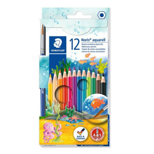 ΣΕΤ ΞΥΛΟΜΠΟΓΙΑΣ ΑΚΟΥΑΡΕΛΛΑΣ NORIS CLUB 144 10NC12 STAEDTLER 12ΤΕΜ+ΠΙΝΕΛΟ