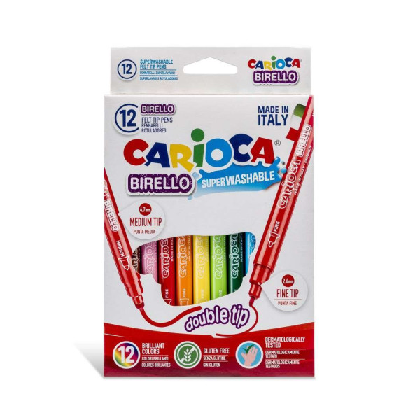 ΜΑΡΚΑΔΟΡΟΙ ΖΩΓΡΑΦΙΚΗΣ CARIOCA BIRELLO ΔΙΠΛΗ ΜΥΤΗ 2,6ΜΜ & 4,7ΜΜ 12ΧΡΩΜ .