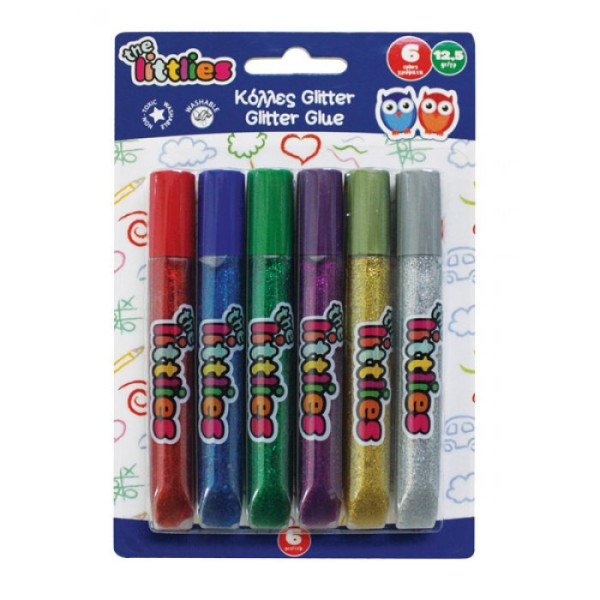 ΣΕΤ ΚΟΛΛΕΣ ΧΡΥΣΟΣΚΟΝΗ GLITTER 12g 6 ΧΡΩΜΑΤΑ THE LITTLIES