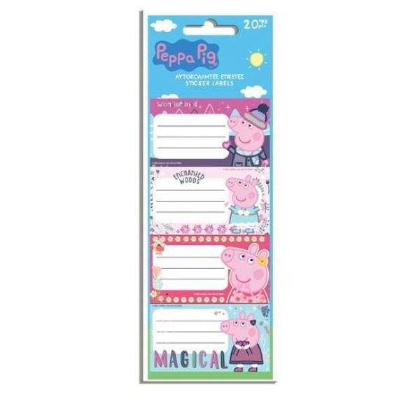 ΕΤΙΚΕΤΕΣ ΑΥΤΟΚΟΛΛΗΤΕΣ "PEPPA PIG" 20 ΤΕΜΑΧΙΑ ΣΕ 5 ΦΥΛΛΑ