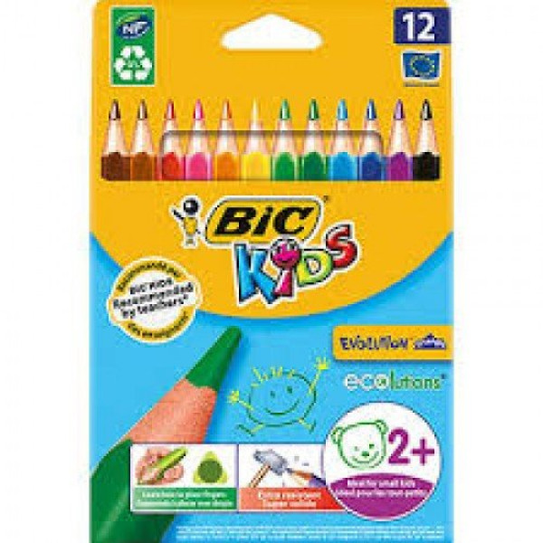 ΣΕΤ ΞΥΛΟΜΠΟΓΙΕΣ ΤΡΙΓΩΝΙΚΕΣ BIC KIDS EVOLUTION 12 ΧΡΩΜΑΤΑ