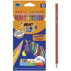 ΞΥΛΟΜΠΟΓΙΕΣ 12ΤΕΜ BIC KIDS EVOLUTION STRIPES