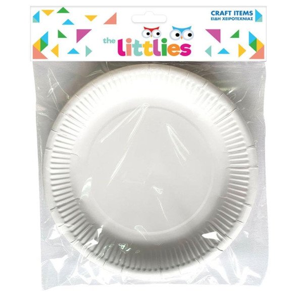 ΠΙΑΤΑ ΧΑΡΤΙΝΑ ΛΕΥΚΑ ΧΕΙΡΟΤΕΧΝΙΑΣ 23cm 6ΤΕΜ THE LITTLIES