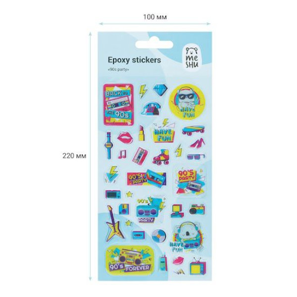 ΑΥΤΟΚΟΛΛΗΤΑ PUFFY MESHU stickers "90th party", 10x22cm, 35 stickers