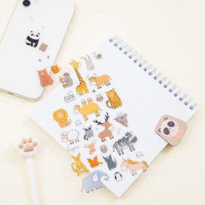 ΑΥΤΟΚΟΛΛΗΤΑ PUFFY MESHU  "CUTE ANIMALS", 10x22cm, 37 stickers