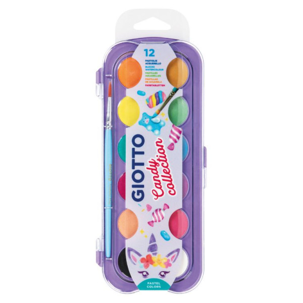 ΝΕΡΟΜΠΟΓΙΑ 30mm ΠΑΣΤΕΛ Candy Collection 12ΧΡΩΜ. GIOTTO