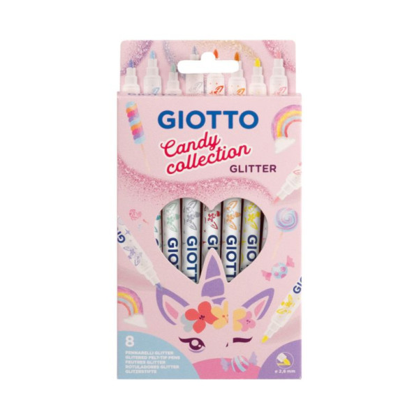ΜΑΡΚΑΔΟΡΟΙ GIOTTO GLITTER 8 ΤΜΧ CANDY COLLECTION