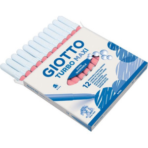 ΜΑΡΚΑΔΟΡΟΙ ΖΩΓΡΑΦΙΚΗΣ ΧΟΝΔΡΟΙ ΡΟΖ 12ΤΕΜ GIOTTO TURBO MAXI ΠΛΕΝΟΜΕΝΟΙ