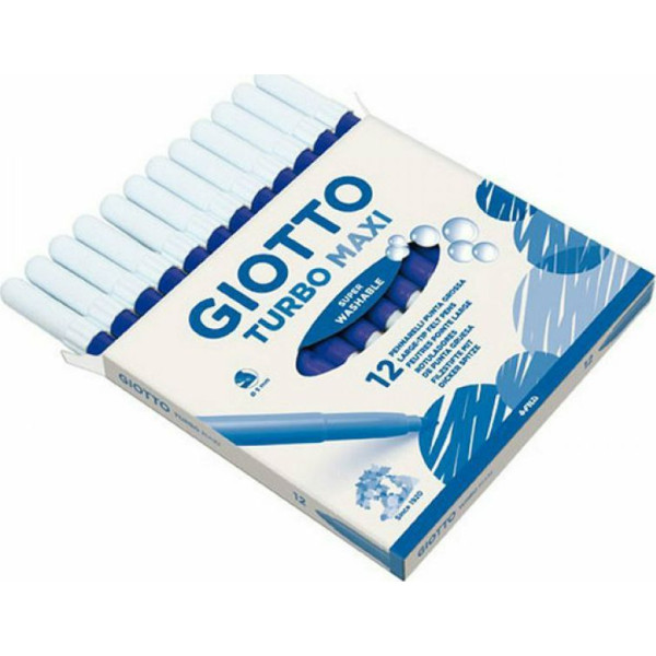 ΜΑΡΚΑΔΟΡΟΙ ΖΩΓΡΑΦΙΚΗΣ ΧΟΝΔΡΟΙ ΜΠΛΕ 12ΤΕΜ GIOTTO TURBO MAXI ΠΛΕΝΟΜΕΝΟΙ
