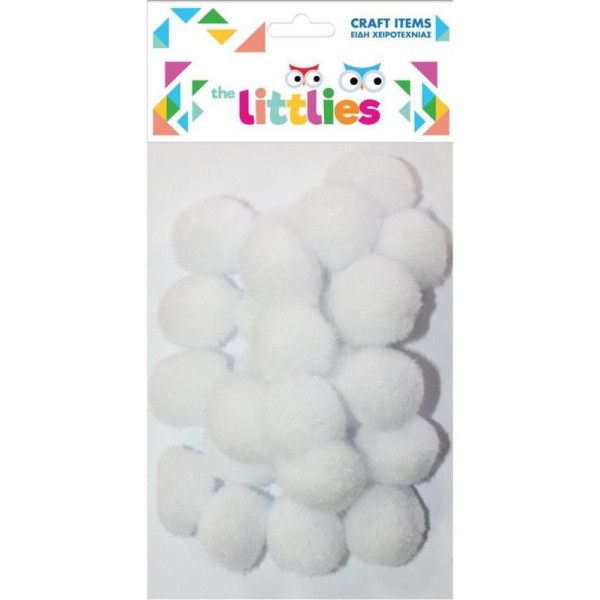 ΠΟΜ ΠΟΜ ΛΕΥΚΟ 15mm 60ΤΕΜ THE LITTLIES