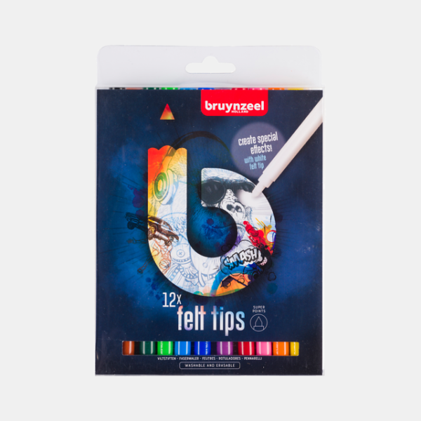 ΣΕΤ ΜΑΡΚΑΔΟΡΟΙ ΖΩΓΡΑΦΙΚΗΣ BRUYNZEEL FELT TIPS DARK 12ΤΕΜ