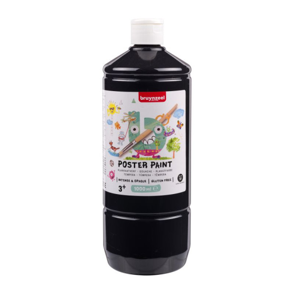 ΤΕΜΠΕΡΑ  POSTER PAINT 700  1000ML ΜΑΥΡΟ BZL
