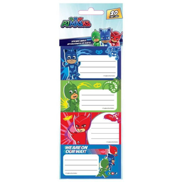 ΕΤΙΚΕΤΕΣ ΑΥΤΟΚΟΛΛΗΤΕΣ "PJ MASKS" 20 ΤΕΜΑΧΙΑ ΣΕ 5 ΦΥΛΛΑ